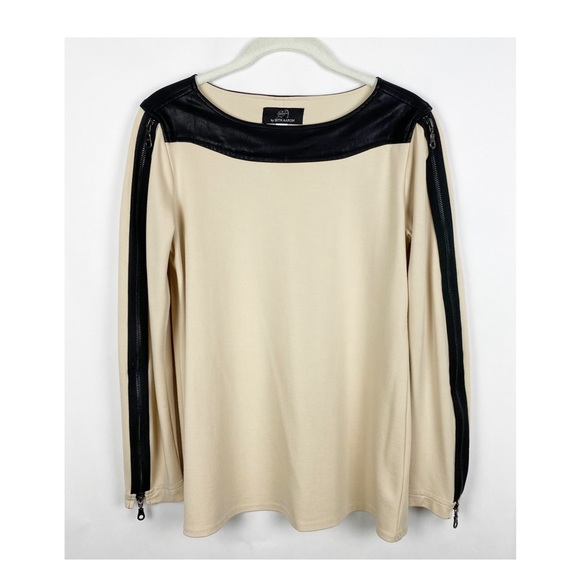 SA by Seth Aaron Faux Leather Zipper Detail Top - Picture 6 of 6